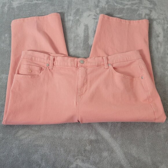 Gloria Vanderbilt Amanda Womens Jeans 18W Plus Capri Orange Denim Zip Fly CAP11E - Picture 1 of 10